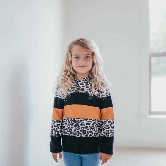 Black & Leopard Print Hoodie Shirt - Picture 3 of 11
